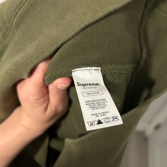 Supreme S Logo Hoodie Size Small Olive - Picture 3 of 6